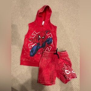 Spiderman Hoodie Sleeveless  Short Set, size XS kids